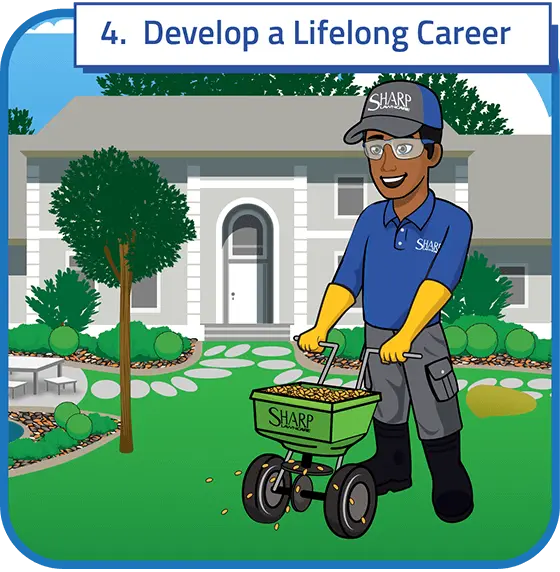 Sharp Lawn Care careers roadmap graphic