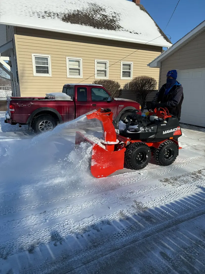 Heavy-duty snow removal equipment in action