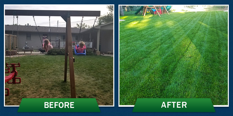 Before and after fertilizer applications in Sioux City, IA.