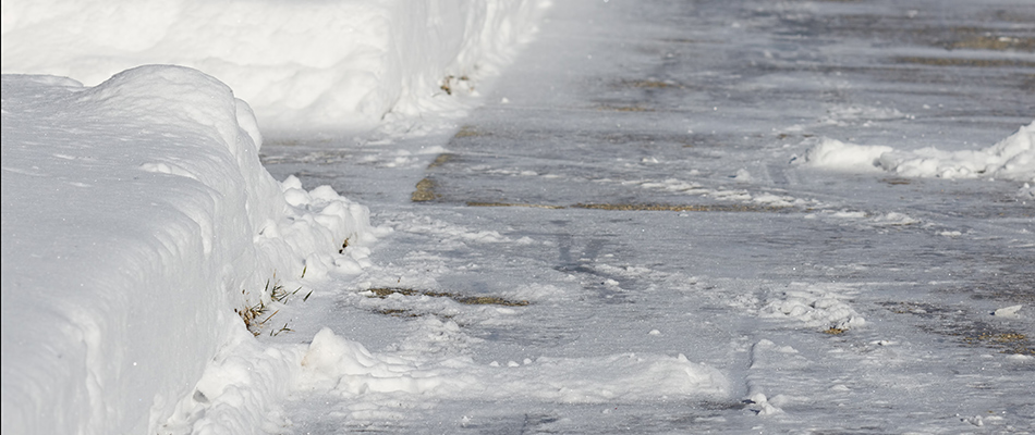 Iced sidewalk in Sioux City, IA.
