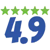 4.9 star rating