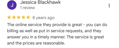 Jessica Blackhawk, five-star Google review of Sharp Lawn Care